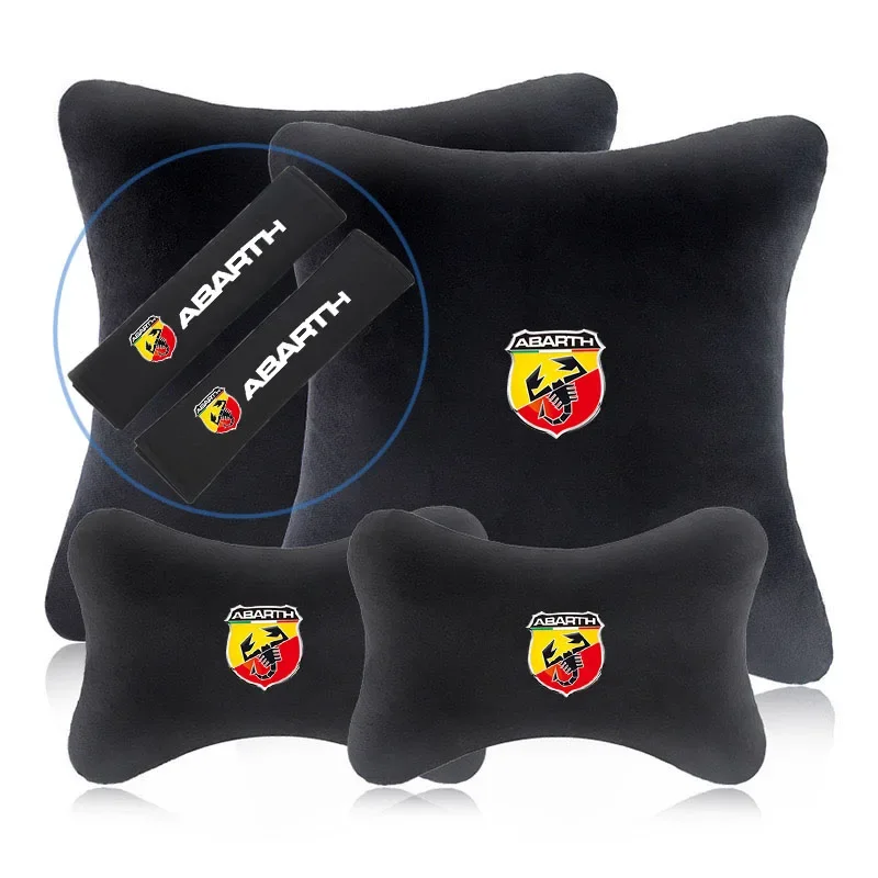 Car Neck Pillow Seat Headrest Lumbar Spine Protectio  Throw pillow for Fiat Abarth 595 Abarth 500 Abarth 124 Spider Accessories