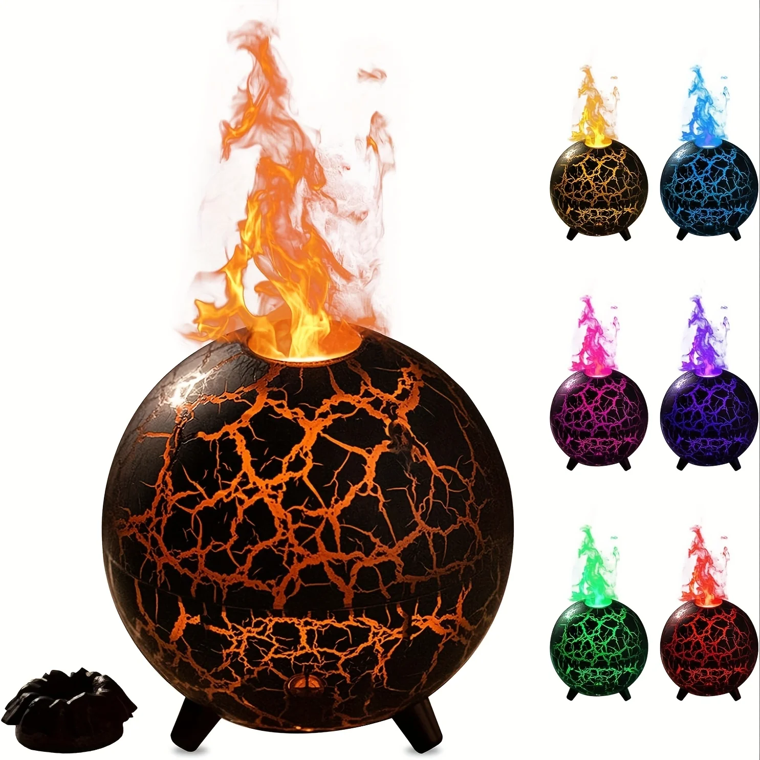 

2 in 1 Air Purifier and Humidifier with Colorful Atmosphere Lamp Flame Effect USB Aroma Diffuser 200ML Tank for Home Office