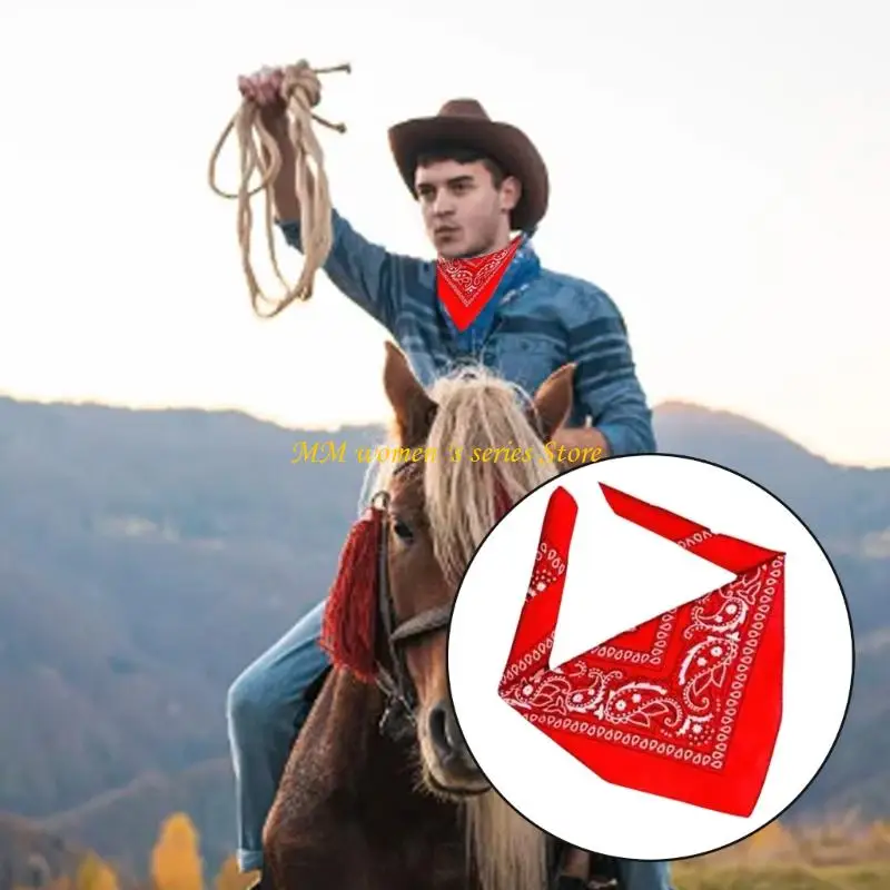 Q39c Western Cowboy Costume Cowboy Hat Bandana Badge pour Halloween Cosplay Party