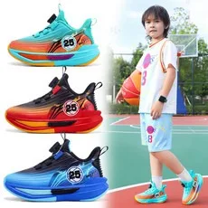 أحذية كرة السلة الخارجية للأطفال من الجلد لخريف وشتاء 2025 وأحذية الجري أحذية رياضية للأطفال