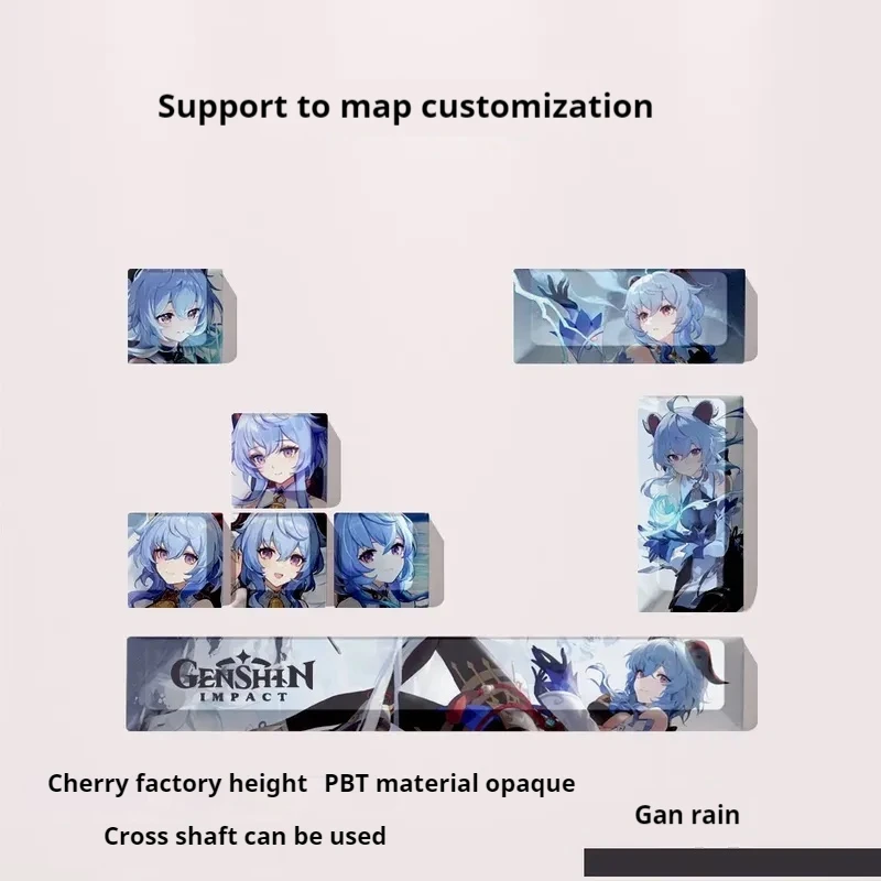 Keycap Animation Anime Honkai: Starrail Keycaps Genshin Impact Peripheral Keyboard Keys Cute Thermal Sublimation Custom Keycaps