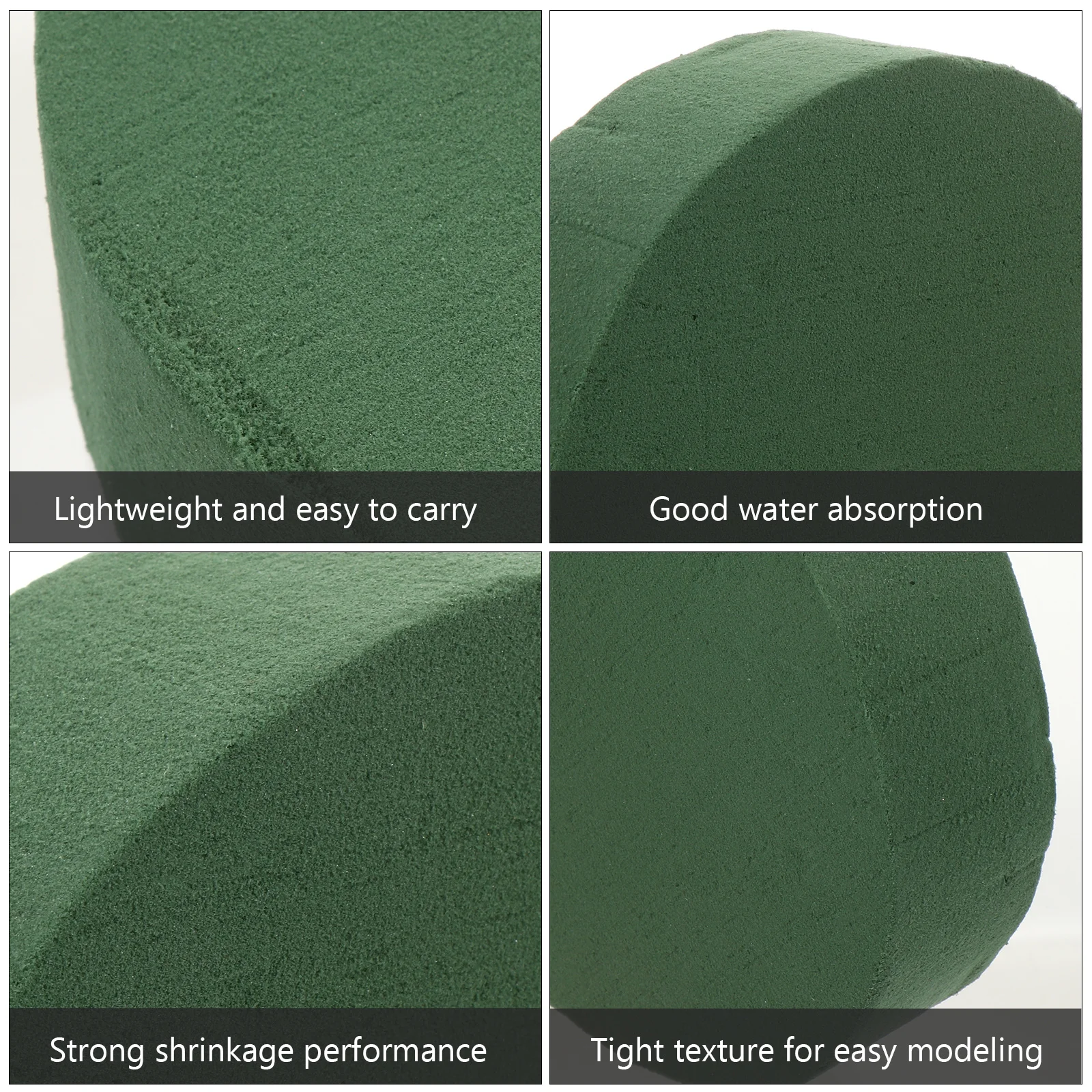 

4pcs Round Floral Foams 3Cm Thick Strong Water Absorption For Flower Arrangement Wedding Green Foam Bricks Plant Moisture Blocks