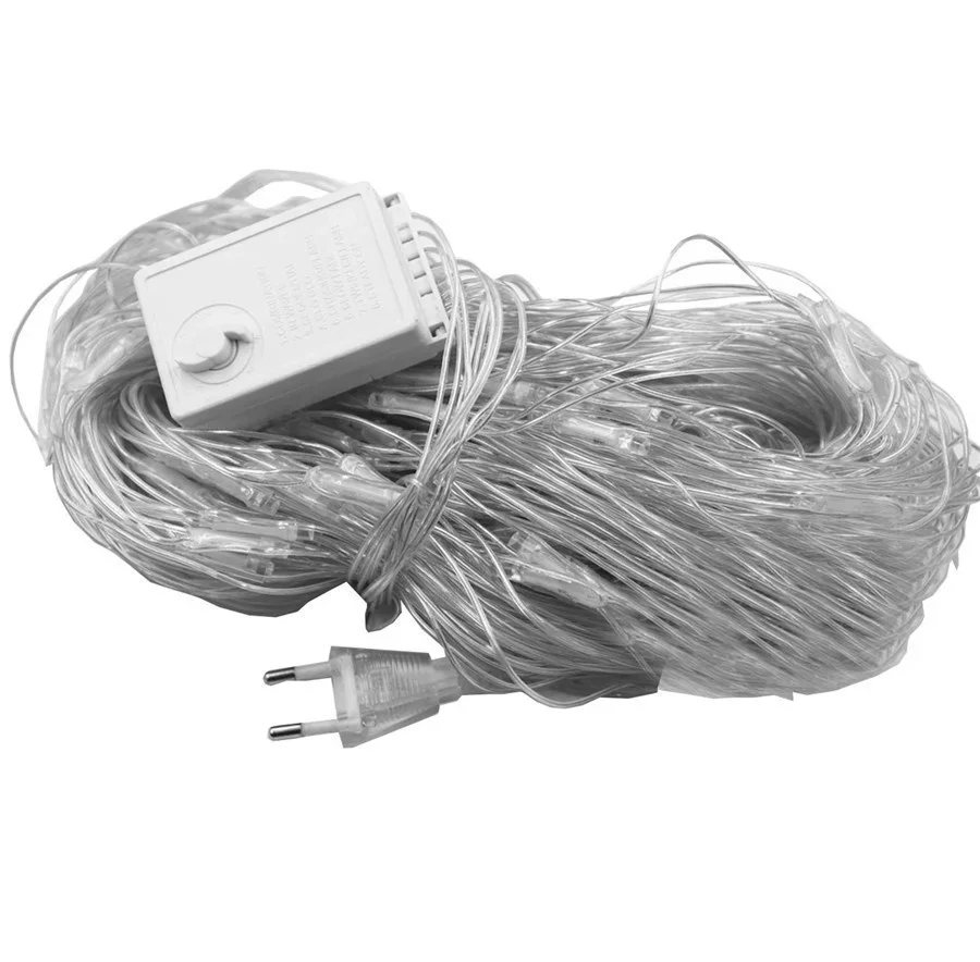 Thrisdar LED Net Mesh Fairy String Light Christmas Window Curtain Fairy Light LED Garland For Wedding Party Holiday Decor