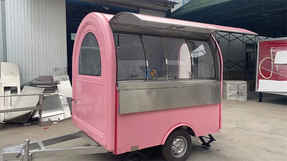 Rimorchio per caffè per hot dog, snack da strada, chiosco per gelato, attrezzature da cucina mobili, rimorchio per camion fast food