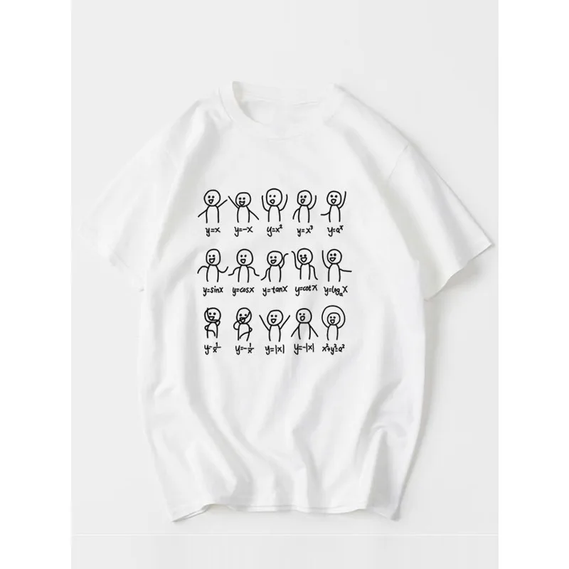 Funny Mathematical Formulas, Creative Patterns Printed Short Sleeves Comfortable and Easy To Showcase Academic Humor Women Tops