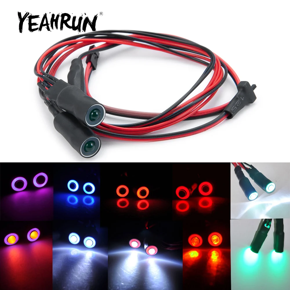 YEAHRUN 2 diody LED średnica 5mm światło środkowe Angel Eyes LED reflektor dla 1/10 RC Model samochody gąsienicowe reflektory