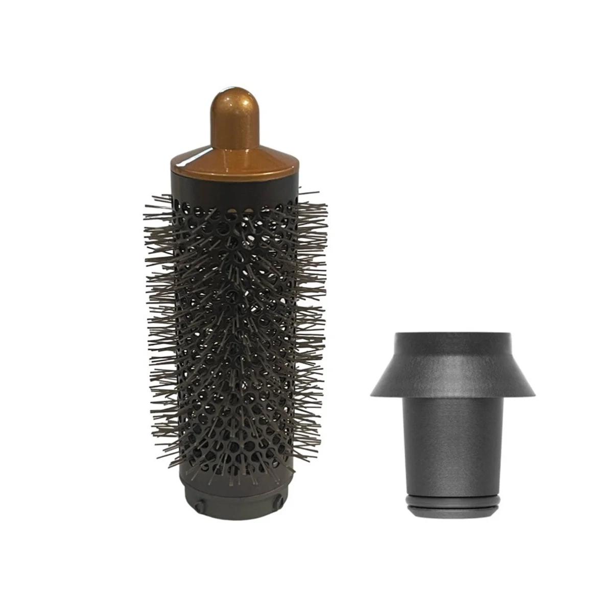 Peine cilíndrico y adaptador para Dyson Airwrap Styler, accesorios para secador de pelo supersónico, herramienta para rizar el cabello, dorado y gris