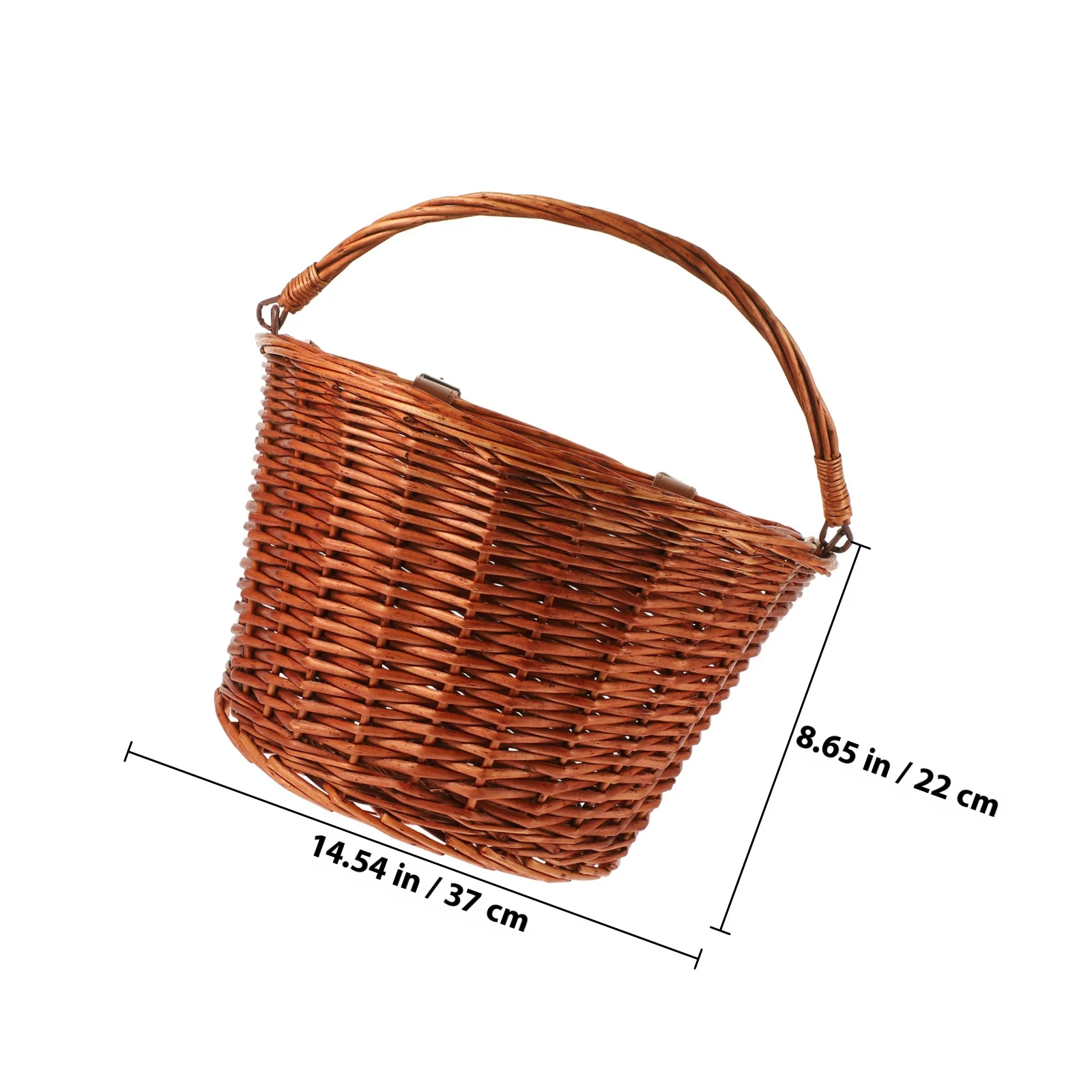 Bicycle Front Natural Willow Wicker Storage Basket For Phone Umbrella Heavy Duty Rattan Front Basket Cycling Organizer