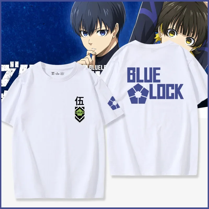 BLUE LOCK Isagi Yoichi Cosplay Anime Peripheral Men T-shirt Fashion Short Sleeved Tees Oversized Clothing Hip Hop Streetwear