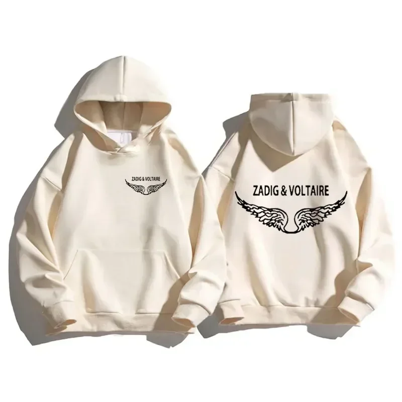 

Nieuwe-Zadigs Printed Hooded Sweater for Men and Women, Unisex Sweater with Print v-voltaire Zadigs Herfst Haar Lens Outwear