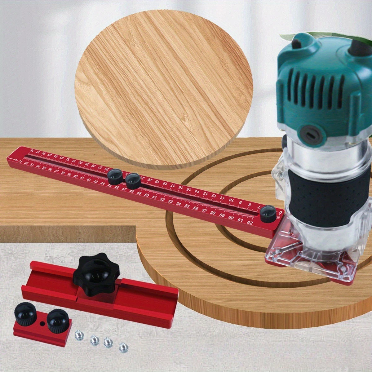 Router Circle Cutting Jig 3 in 1 Aluminum Milling Groove Bracket Woodworking Cutting and Milling Auxiliary Tool for Woodworkers