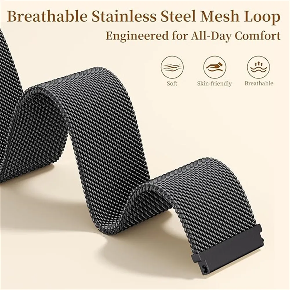 Metal Bands for Redmi Watch 3 Lite/Active Band, Double Layer Magnetic Strap