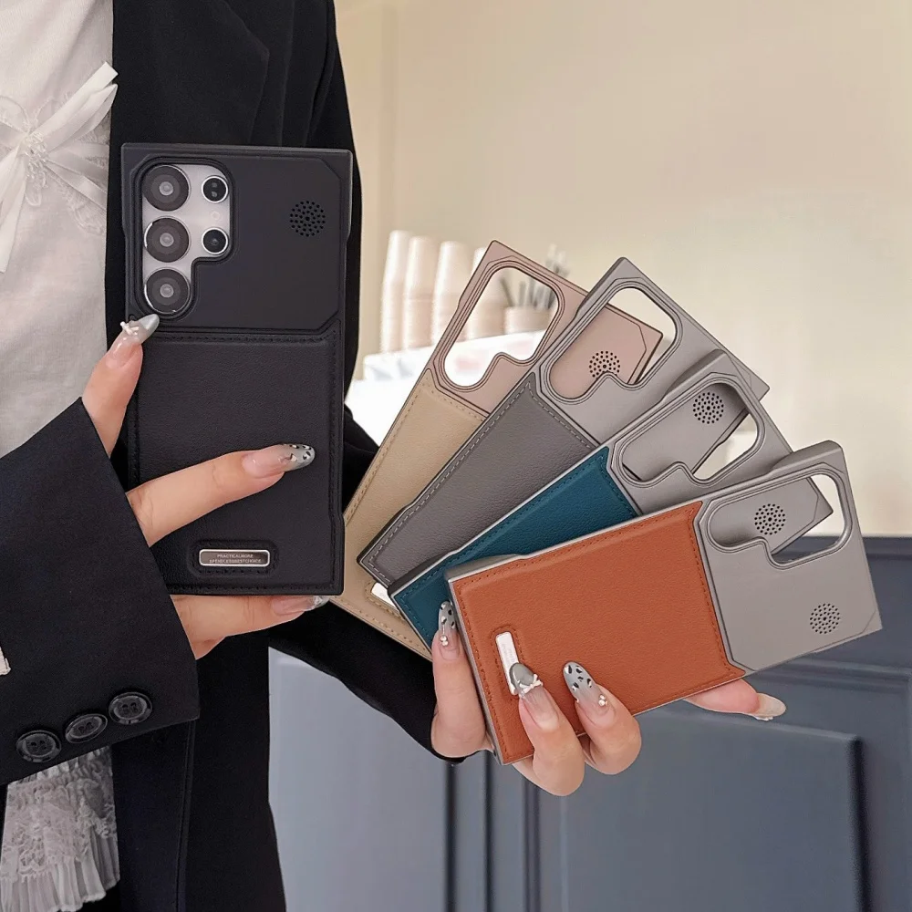 Casing Aromaterapi Kulit PU Magnetik Mewah untuk Samsung S25 Ultra S24 Plus S23 S22 Tanpa Bingkai untuk Penutup Pengisi Daya Nirkabel Magsafe