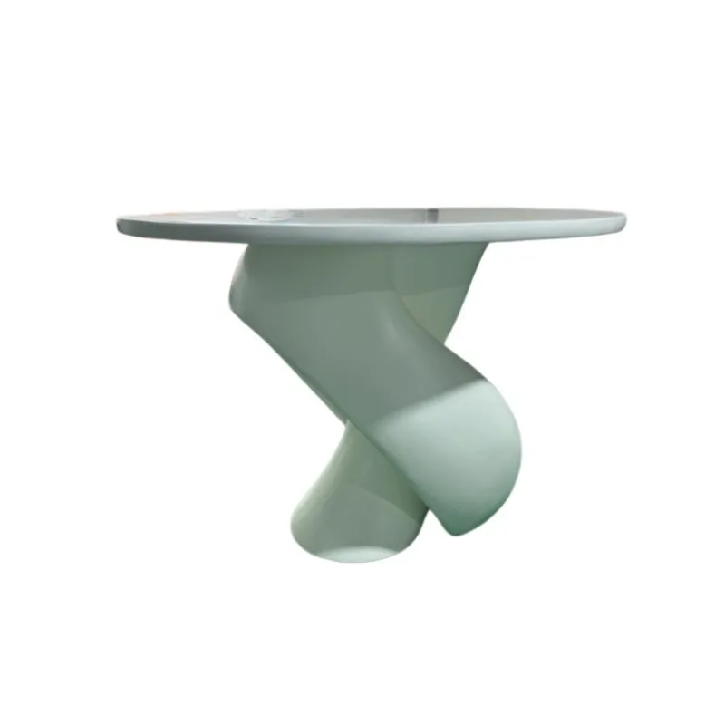 Italian light luxury white irregular fiberglass coffee table designer small apartment living room furniture
