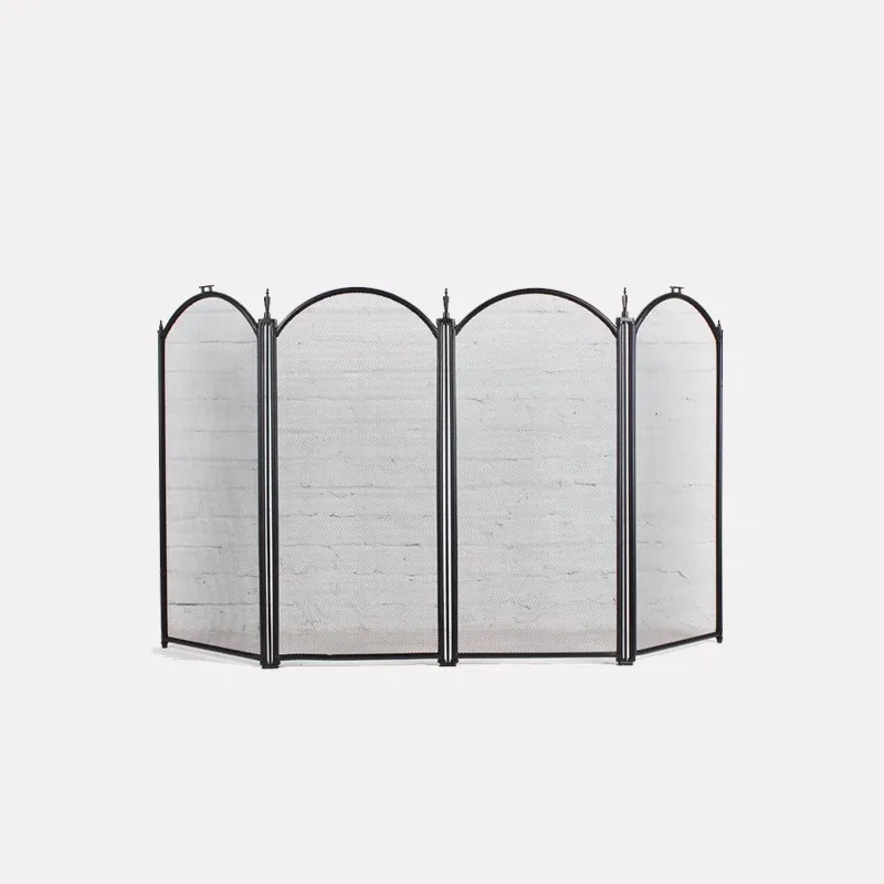 screen mesh anti-real fire screen tool guardrail partition wrought iron folding screen decorative frame fence front guard