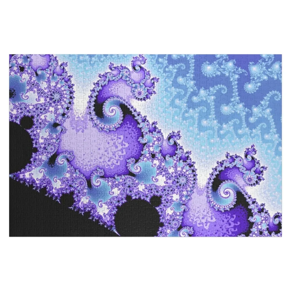 

Blue and Purple Mandlebrot Set Jigsaw Puzzle Custom Wooden Gift Wooden Animal Puzzle