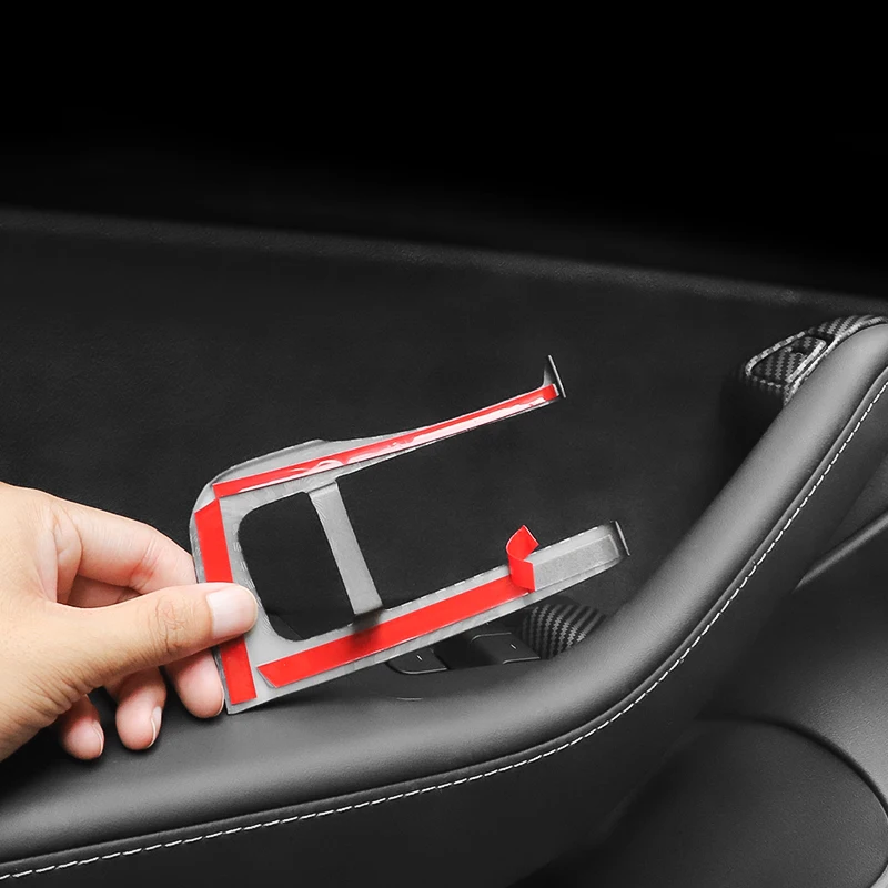 اكسسوارات ل تسلا نموذج 3 Y 2021 2022 2023 2024 2025 زجاج نافذة السيارة رفع التبديل غطاء أزرار الباب مسند الذراع لوحة الكسوة