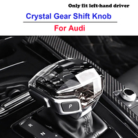 For Audi A4 A5 A6 A8 A7 Q5 Q7 Q8 Modified Crystal Handle Car Gear Shift Knob Cover Lever Stick Head Decor With RS Sline Sticker