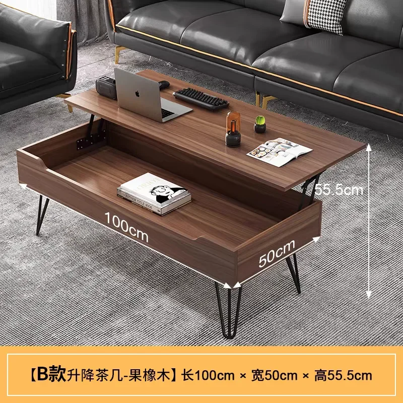 Multifunctional coffee table and dining table for small apartments, Nordic style living room, home creative folding lift table