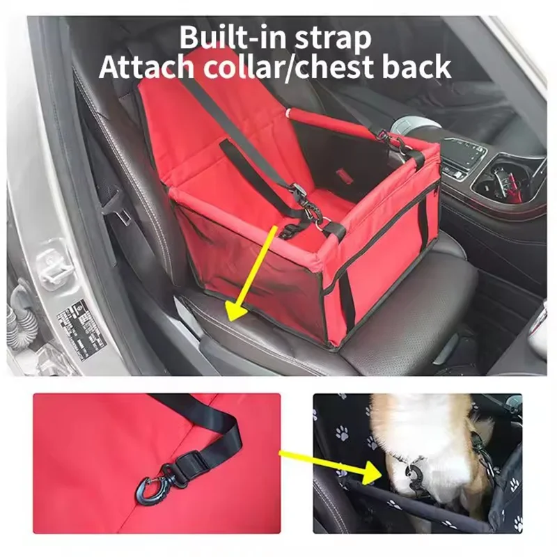 Portable Foldable Dog Car Safety Seat Breathable Waterproof Travel for Dog Cat Car Riding Booster Seat Outdoor Pet Use Supplies