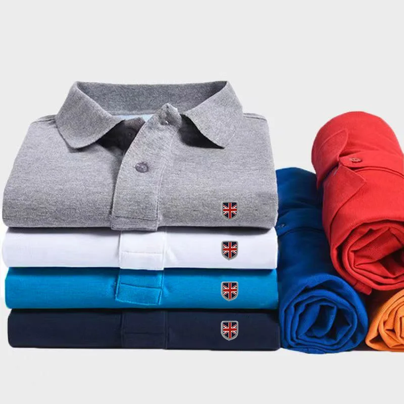 Men\'s Summer 100% Cotton Polo Shirts Classic Mens Brand Short-sleeved Lapel T-shirts Casual Polos Hommes Tops Lapel Male Tops