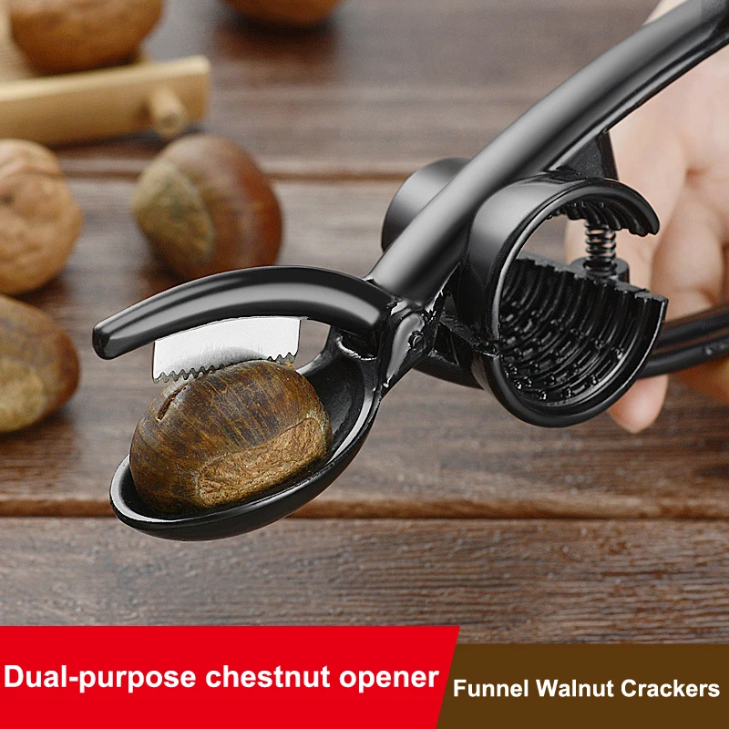 Clip multifuncional para castañas, Cracker para nueces, alicates para nueces, abridor de nueces, herramienta para pelar, cuchillo, desgranadora, cuchillo abierto, Clip para nogal