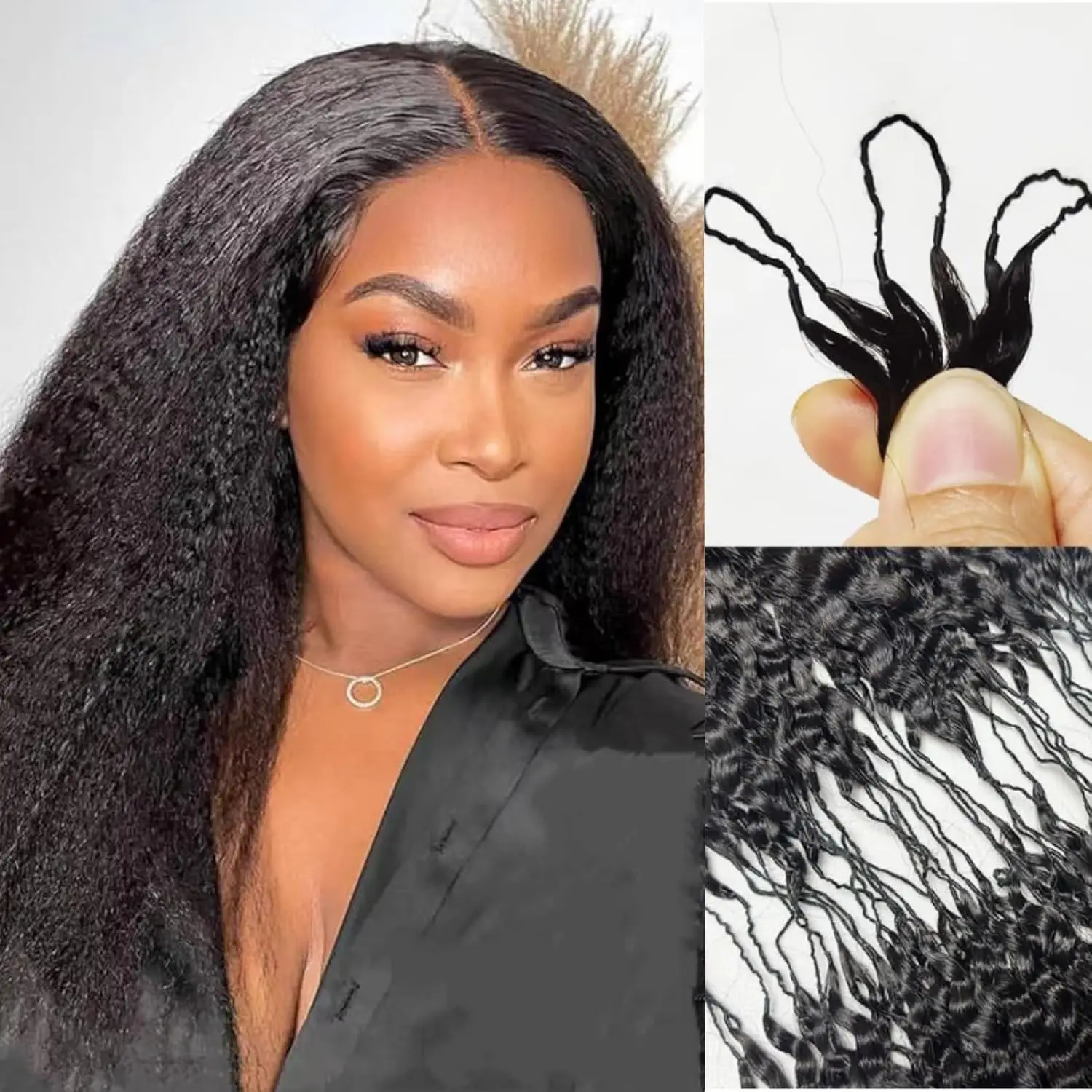

28 30 Inch Knotless Pre-Separated Crochet Human Hair Extensions Kinky Straight Human Hair Crochet Feather Hair Extensions 240g