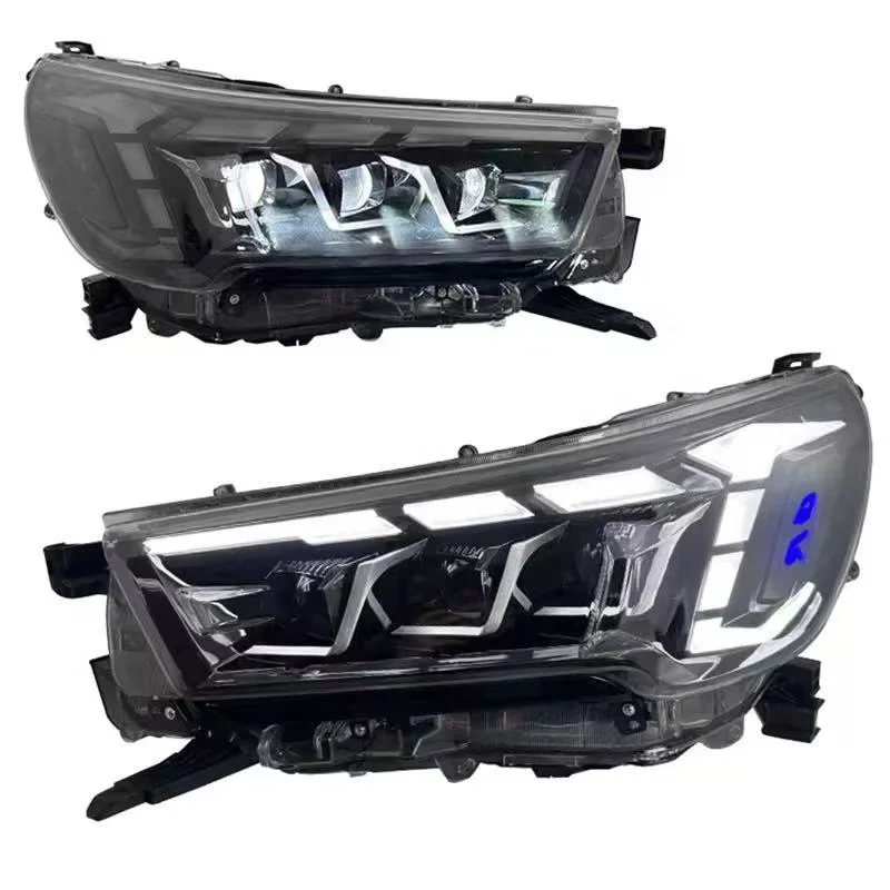 For High Quality LED Modified Headlight 6000K Blue Front Light Accessories for Hilux 2020-2024 New Condition