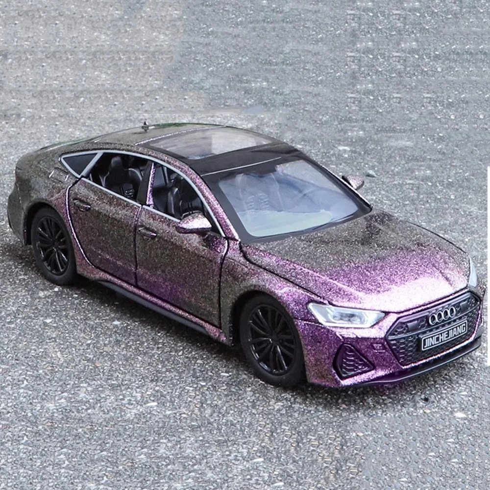 1:32 RS7 A4 Legering Diecast Miniatuur Model Speelgoed Auto Deuren Geopend Geluid Licht Trek Rubberen Banden Voertuig Speelgoed voor Kinderen Geschenken