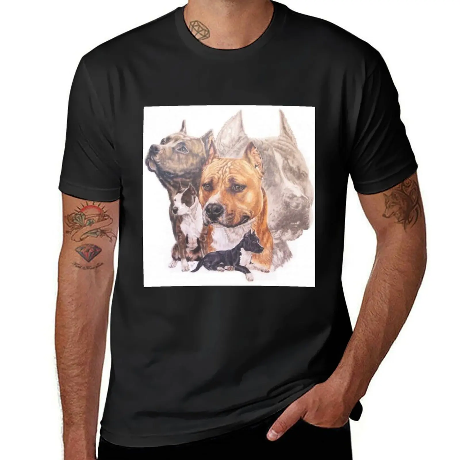 American Pit Bull Terrier Grouping T-Shirt Blouse customizeds anime boys animal print oversized t shirts for men