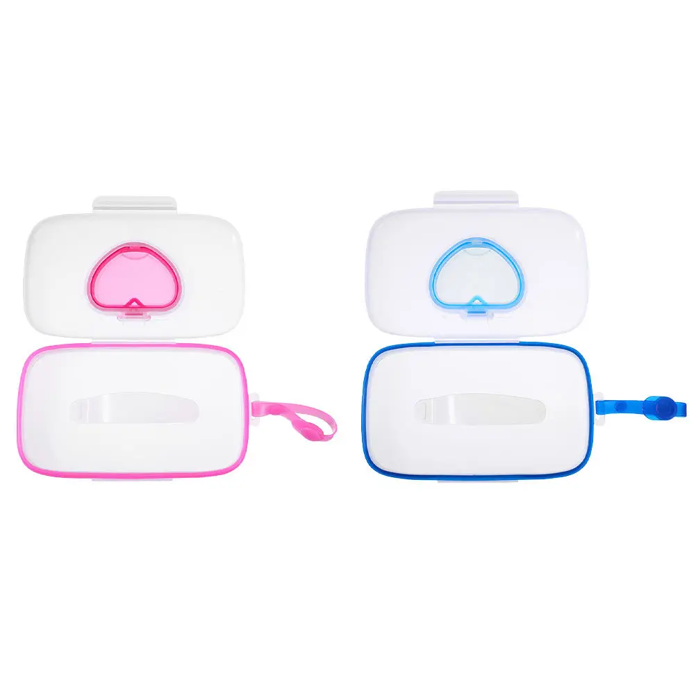 

2Pcs Portable Wipes Case Bpa-Free PP Material Easy-Open Lid Moisture-Retaining Seal for Infant Care Travel Outdoor Convenience