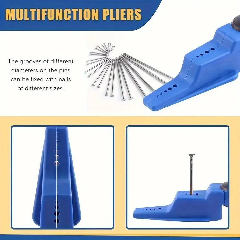 Grampos de unhas com martelo protetor - Alicate de função dupla para ferramentas de fixação de unhas longas/curtas