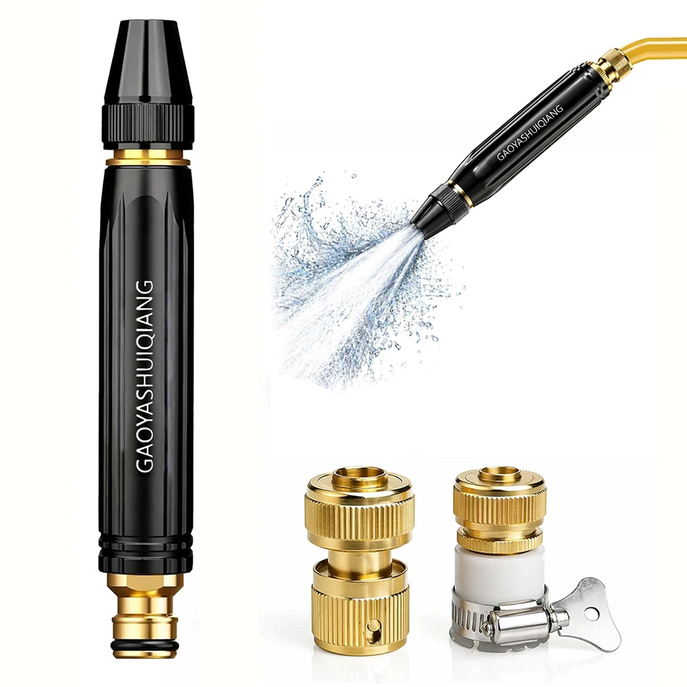 Hochdruck-Wasserpistole für Haushalt und Autowäsche, Schwarze Autowaschdüse, Diamant-Wasserpistole, Autowaschdüsen-Set