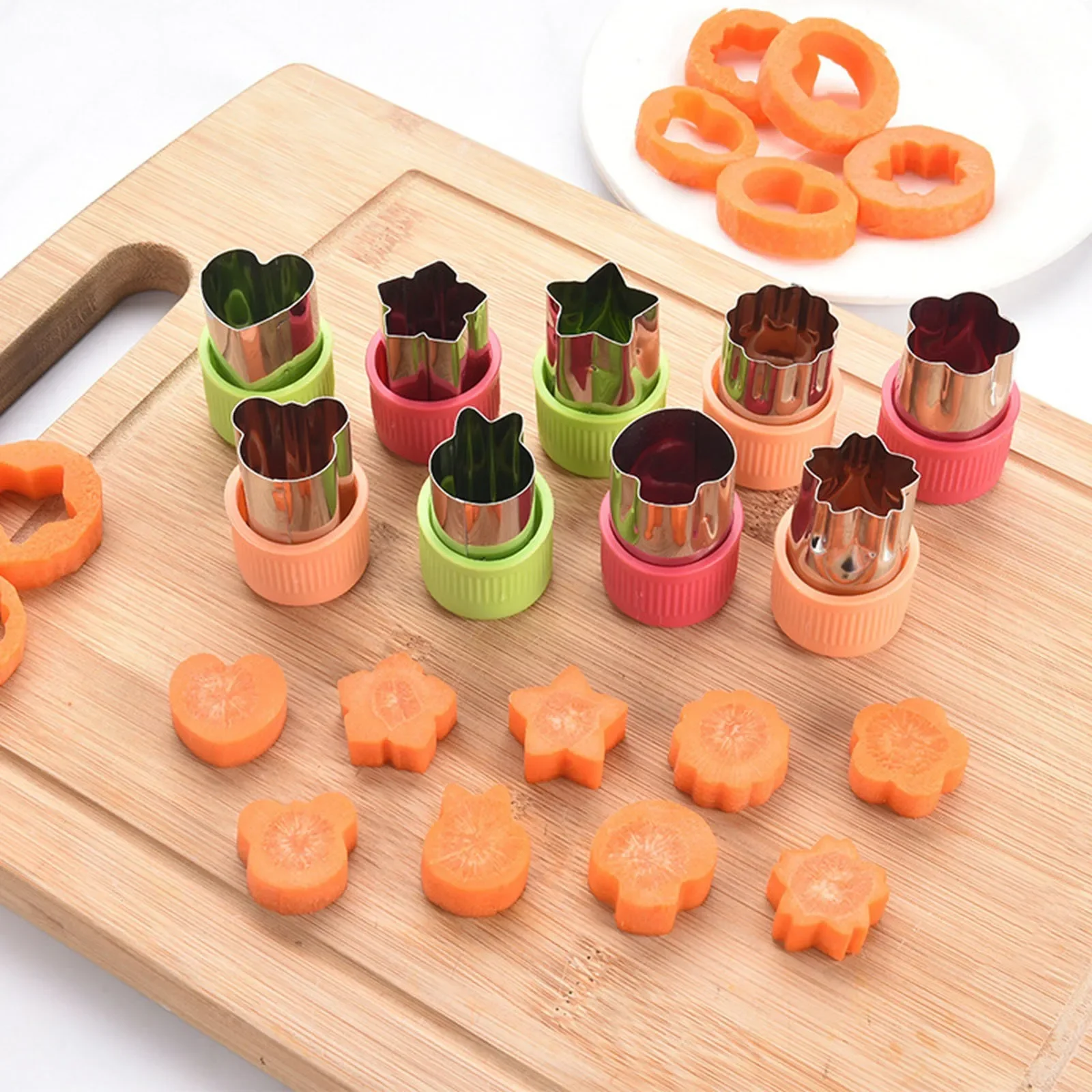 3 pcs set Stainless Steel Cookie Cutters Sandwiches Fruit Cutter Shapes Vegetable Fondant Cake Mould Kitchen Accessories