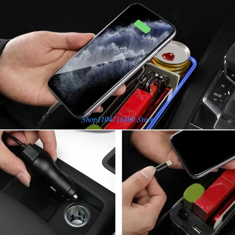 

y1gd Car for Seat Pocket Storage USB Charging Tidy up Your Seats Holds Phone Money