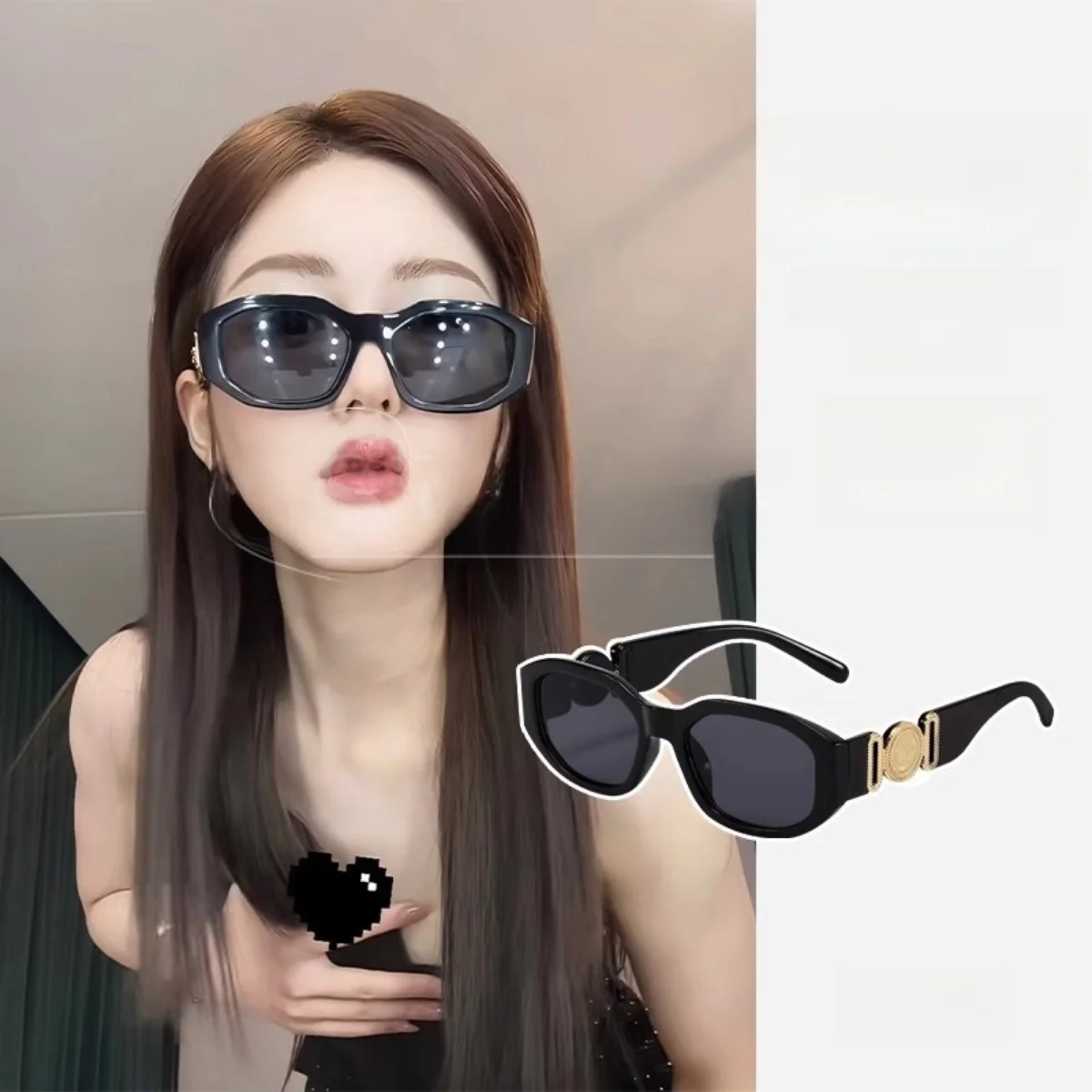 

Retro Faion Sunglasses Square Frame Sli Trendy Sunwear for Women UV Protection Suitable for All Face apes