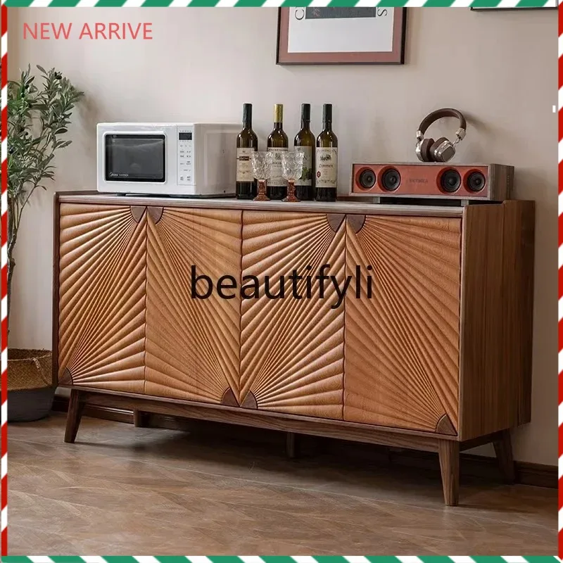 

D2520 All solid wood living room porch cabinet cherry wood multi-functional storage locker