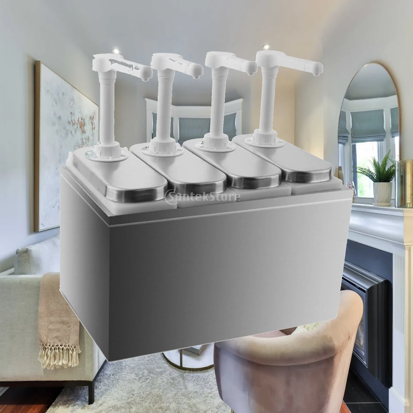 L Sauce Dispenser Pump Condiment Pump Station, Flexible Heads Convenient Wide Applications Easy to Operate and Clean Practical