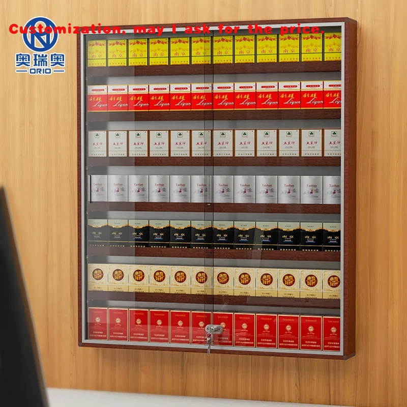 مخصص. خزانة عرض الألومنيوم سوبر ماركت خزانة التدخين الألومنيوم القابلة للقفل