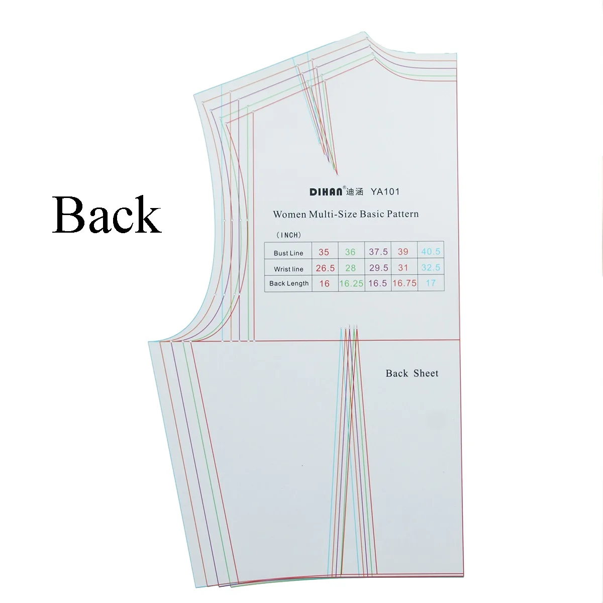 1:1 Basic Inch Sewing Pattern Fashion Women Prototype Full Scale Clothing Design Rulers Template Apparel Pattern Making YA101