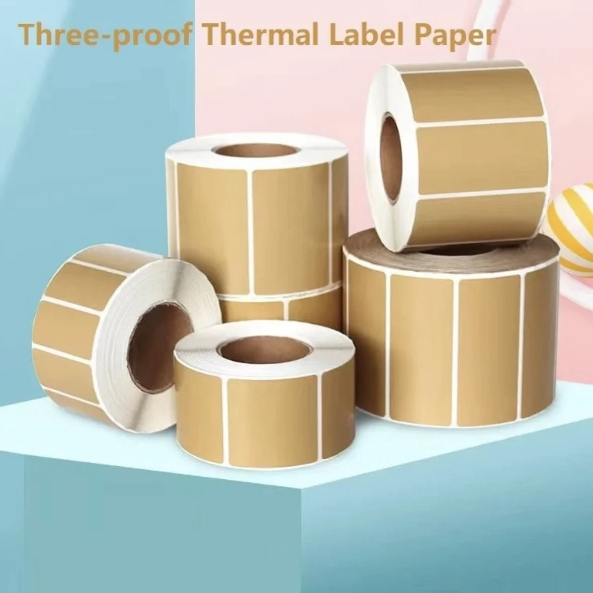 Brown thermal label 40*30 20 50 60 70 80 90 100 three-proof self-adhesive sticker carton barcode printing paper thermal printer