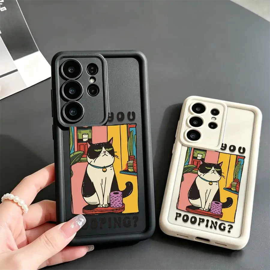 Funny Toilet Cat Phone Cover Case for Samsung Galaxy S26 Ultra S22 S20FE S24 Plus S24Ultra S25 S23 FE S21 S25 Edge