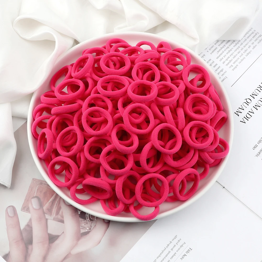 50-200 Stücke Kinder Candy Farbe Haarband Mädchen 3 CM Grundlegende Bunte Haargummi Pferdeschwanz Halten Elastische Haargummis Haarschmuck – Detail 18