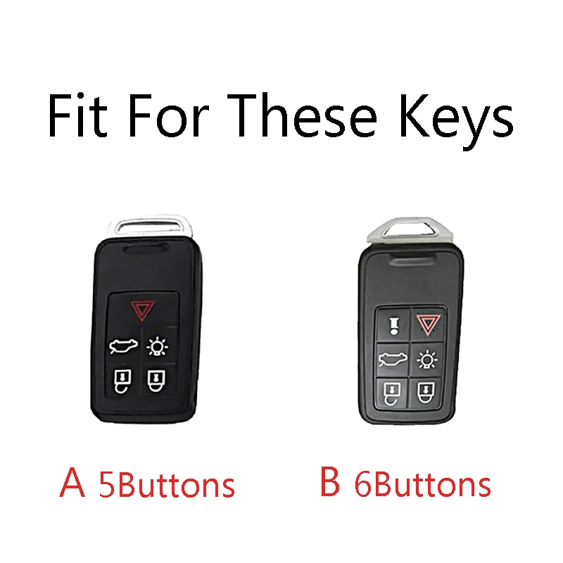 5/6 buttons Zinc Alloy Car Remote Key Holder Shell Case Full Cover Fob For Volvo XC60 V60 S60 S80 XC70 V40