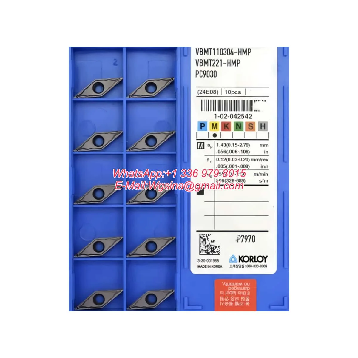 10pcs Korloy VBMT Turning Inserts VBMT110304,160404/08 HMP NC3020 NC3030 NC3120 PC9030 NC3225 Lathe Tools