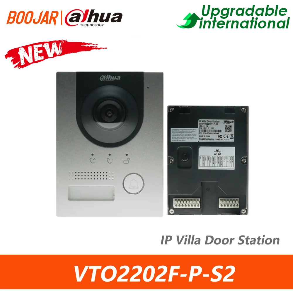 Оригинальная IP-дверная станция для виллы Dahua VTO2202F-P PoE 160 °   Угол обзора Пластина из алюминиевого сплава IK07, IP65