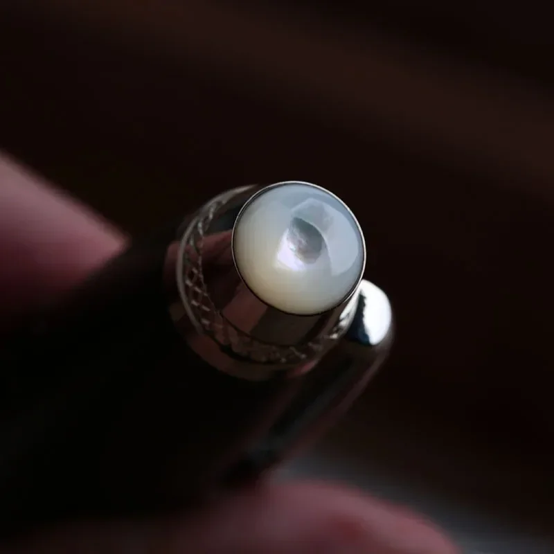 MAJOHN Final Craftsman M1000 Handmade Solid Wood Pen Rivet Fritillaria Top Bead BOCK Gold Plated F Tip Writing Practice Pen