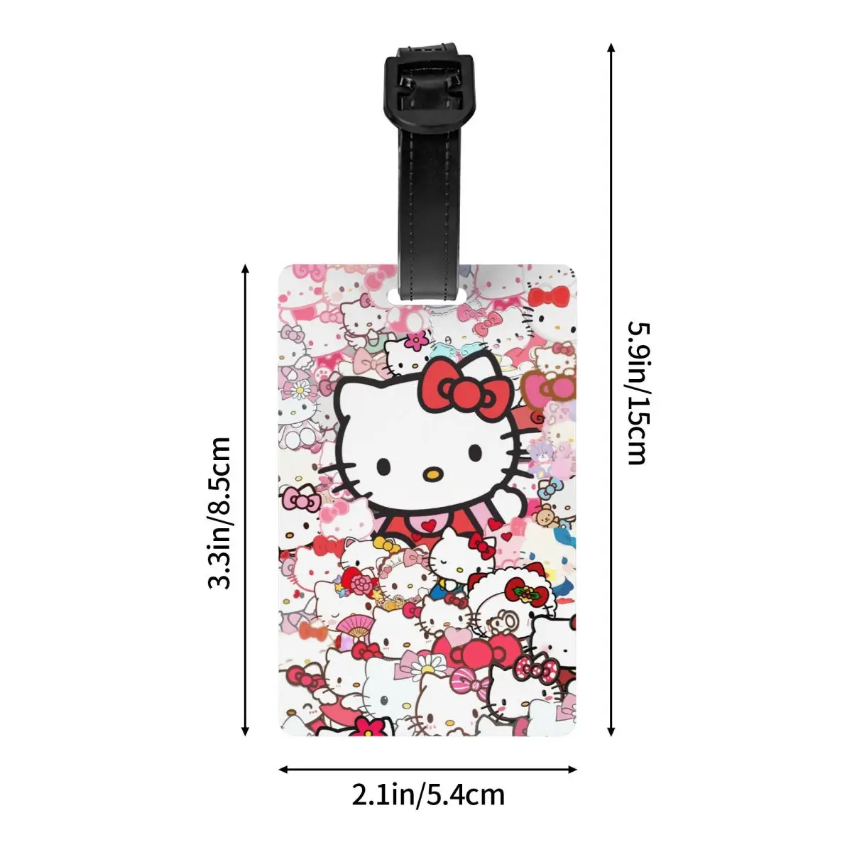 Custom Hello Kitty Sanrio Luggage Tag Privacy Protection Baggage Tags Travel Bag Labels Suitcase