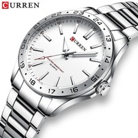 CURREN 8452  Silver white gift Quartz Business Man Wristwatch Men Quartz Watch Simple Luxury Military Army Waterproof Male Clock