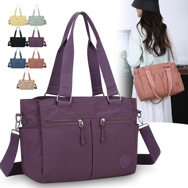 Damen-Shopper aus Oxford-Gewebe mit großer Kapazität, leichte, strapazierfähige Schultertasche, Handtasche für Freizeit, Arbeit, Pendeln und Reisen. – Detail 17